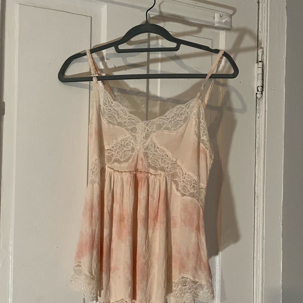 Free People Lace Light Pink Tank